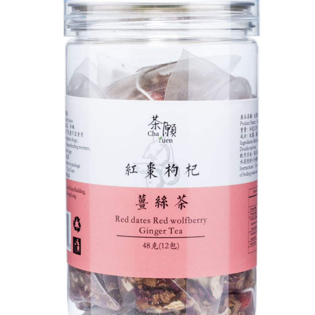 茶願 - 紅棗枸杞薑絲茶 三角茶包 (12包裝) 促進消化 益氣補血