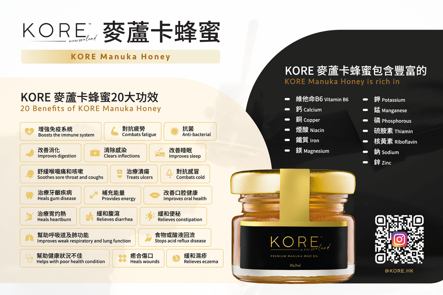 KORE Manuka Honey MGO 60+ (10支輕便裝 附送木製攪拌棍)